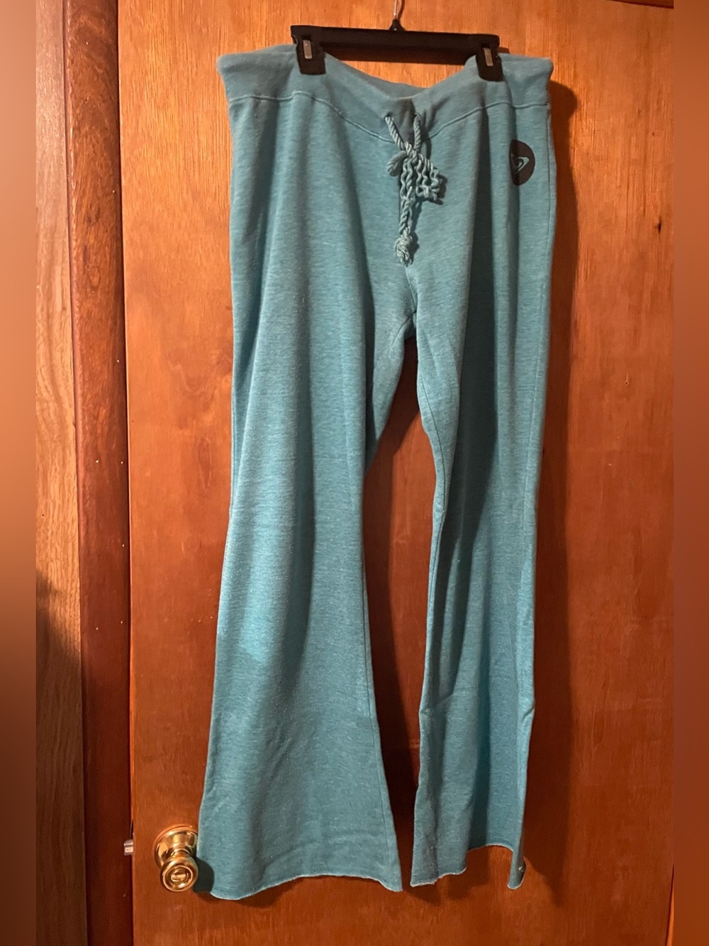 Vintage Y2K Roxy Teal Sweatpants Flare Size Large. Drawstring Closure. Lounge